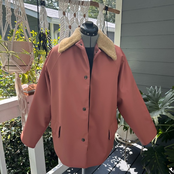 Kassl Edition salmon pink shearling jacket - Picture 5 of 9
